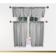 thumbnail image 1 of Kensie CASP 15060D12 Tier &amp; Valance Set - Panneaux de Rideaux de Fenêtre - Chevron Stripe - Noir, 1 of 1