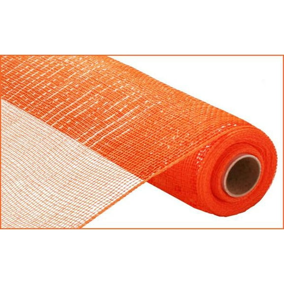 Seefred Metallic Poly Deco Mesh - Orange/Orange Metallic Foil
