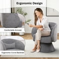 thumbnail image 5 of Wiilayok Swivel Barrel Chair Set of 2, Linen Upholstered Swivel Cuddle Accent Chairs for Living Room, Comfy 360° Swivel Lounge Sofa Chair for Bedroom, Office, Hotel,Gray, 5 of 8
