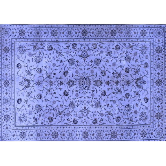 Ahgly Company Machine Washable Indoor Rectangle Persian Blue Traditional Area Rugs, 2' x 5'