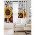 thumbnail image 2 of Sunflower Gray Check Blackout Curtains 63 Inches Long for Bedroom, Farmhouse Flowers Butterfly Thermal Insulated Room Darkening Black Out Window Curtain Panels Grommet Drapes for Living Room, 2 of 8