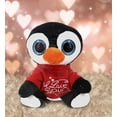 thumbnail image 4 of DolliBu I LOVE YOU Sparkling Big Eye Penguin Plush- Cute Stuffed Animal with Red Shirt For Valentine, Anniversary, Romantic Date, Boyfriend, or Girlfriend Gift - 8 Inches, 4 of 6