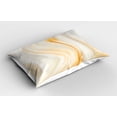 thumbnail image 2 of Ambesonne Ivory Cream Pillow Sham 2 Pack, Wavy Marble Effect, 36"x20", Orange Grey, 2 of 3