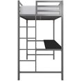 thumbnail image 6 of DHP Mabel Twin Metal Loft Bed with Desk in Silver, 6 of 9