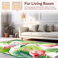 thumbnail image 2 of Flatwoven High Traffic Area Rug, Tropical Playful Flamingo Aesthetic, Non Slip, Stain Resistant, Washable Area Rugs for Living Room, Bedroom(Pink, 4X6), 2 of 8