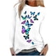 thumbnail image 1 of Camiseta con estampado de mariposa de manga larga con cuello redondo informal a la moda para mujer Pompotops gfhjh16080, 1 of 8