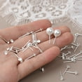 thumbnail image 4 of Langgg Women Simple Design Silver Earring Pin Replacement Dangle Earrings Stud Pole Needle Findings Handicraft Accessories 3mm 3mm, 4 of 6