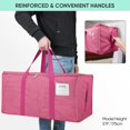 thumbnail image 4 of Pakyozj Extra Large Storage Tote with Zippers & Carrying Handles, Heavy-Duty Oxford Fabric Moving Bags for Laundry, Space Saving, Storage, 4 of 7