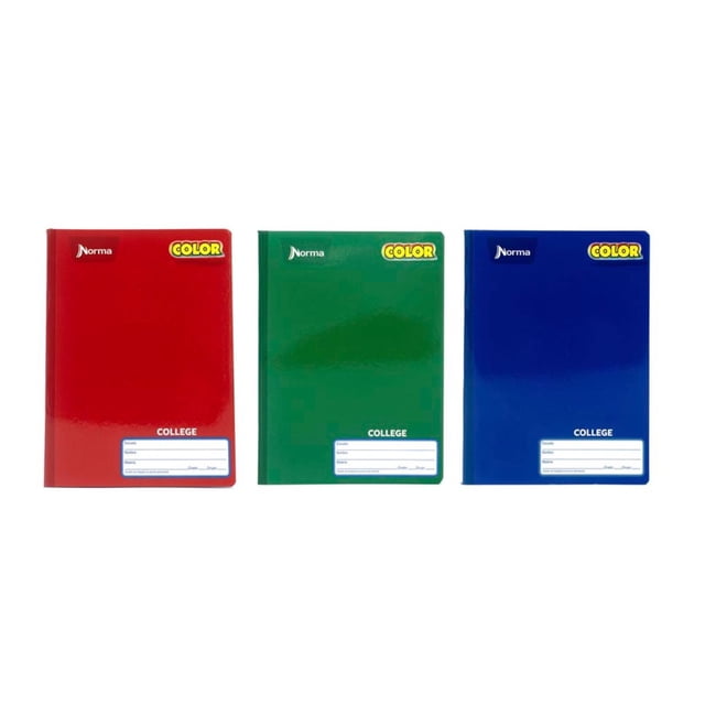 Cuaderno Cosido Norma Paquete de 3 Piezas College Raya Color 360