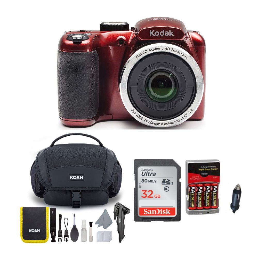 KODAK PIXPRO AZ252 Astro Zoom Digital Camera (Red) Bundle ...