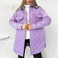 thumbnail image 2 of Puffer Jacket Women Warm Solid Hoodless Jacket Winter Parkas Outwear Button Long Sleeved Cotton Jackets, 2 of 6