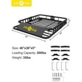 thumbnail image 2 of 2025 New 46"x36" Universal Roof Rack Carrier Basket, 200 Lbs Capacity Roof Cargo Basket with Extension Luggage Holder Basket Heavy Duty for SUVs, Trucks, Vehicles, 2 of 8
