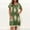 Green, variant on Women Summer Fashion Short Sleeve Round-Neck Mid-Calf Dress Print Dress
