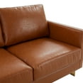thumbnail image 4 of LeisureMod Lincoln 83" Modern Leather Upholstered Sofa With Gold Steel Frame in Cognac Tan, 4 of 7