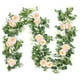 thumbnail image 1 of Paquete de 2 Guirnaldas de Eucalipto con Rosa ChampáN, Guirnalda Verde una Granel de Seda Artificial Floral Hojas de Eucalipto Vides (B), 1 of 5