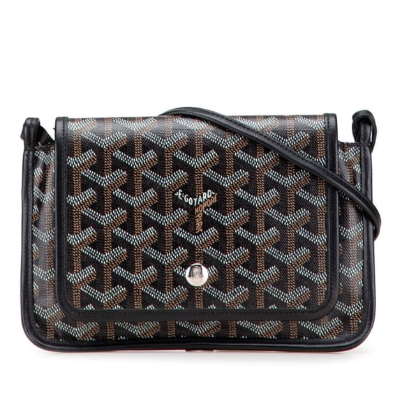 Pre-Owned Goyard Plumet Pouch Wallet Black Leather Women's GOYARD (Good)