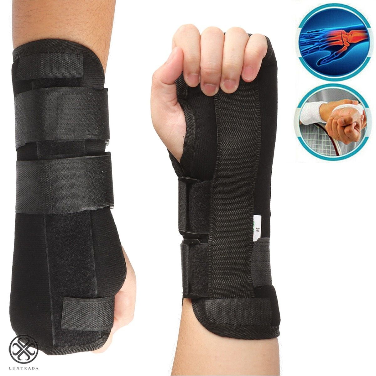 Medical Breathable Carpal Tunnel Splint Wrist Support Brace Night Sleep Relief Carpal Tunnel Arthritis Left Right Hand (Left,M)