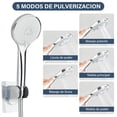 thumbnail image 4 of Regaderas para Baño de Lluvia de Alta Presión de 8 "/ ducha de 5 Modos Rociado mano, con brazo de extensión de 11 '', cabezal de ducha ajustable con soporte, manguera de 1,5 m (Cromo), 4 of 7