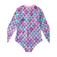 thumbnail image 2 of HOTWINTER Girls Long Sleeve One Piece Swimsuit Zipper Rashguard Swimwear 2-12 Years, 2 of 7