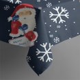 thumbnail image 5 of Dark Blue Christmas Santa Pattern Square Tablecloth,Waterproof Square Table Cover,Wipeable Spillproof Washable Table Cover for Home Kitchen Party Decor 52"x52"(132x132cm), 5 of 6