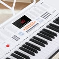 thumbnail image 4 of ZENY 61-Key Portable Electronic Piano LED Display Keyboard Kit W/ Music Stand, Headphones, Microphone, White, 4 of 7
