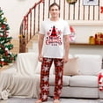 thumbnail image 5 of WBQ Matching Family Pajamas Sets Christmas PJs Short Sleeve Tee Top and Print Plaid Pants Loungewear Holiday PJ's Sets, 5 of 7