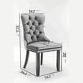 thumbnail image 5 of UHOMEPRO Dining Room Chairs Set of 2, Tufted Velvet Upholstered Dining Chair with Nailhead Trim and Solid Wood Legs, Accent Side Chair for Bedroom, Living Room, Khaki, 5 of 8