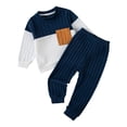 thumbnail image 5 of xaweyi Newborn Infant Baby Boy Outfits Long Sleeve Pullover Sweatshirt Toddler Boys Pants Clothes Set Fall Winter 2Pcs,Sizes 18-24 Months, 5 of 9