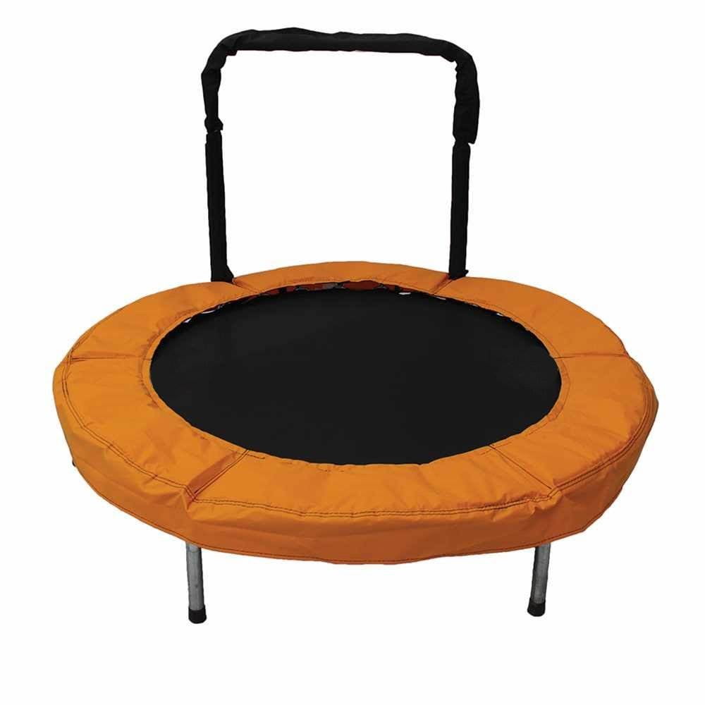 JumpKing 48Inch Bouncer Kids Mini Small Trampoline with Handrail, Blue