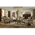 thumbnail image 2 of HomeRoots 348230 40 x 89 x 48 in. Tan Pattern Fabric Antique Oak Upholstery Wood Sofa with 6 Pillows, 2 of 2