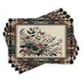 thumbnail image 3 of Ambesonne Floral Ethnic Table Runner & Placemats, Oriental Flowering, Placemat 4 pcs + Runner 14"x72", Pale Ruby Reseda Green, 3 of 4
