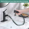thumbnail image 2 of Bathroom Sink Faucet with Pull Out Sprayer, Single Handle Modern Bathroom Basin Faucet with Pop-up Sink Drain Stopper & Deck Plate 1 or 4-inch Centerset 3 Hole, Matte Black, 2 of 10