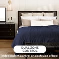 Sunbeam Microplush Electric Heated Blanket, Poseidon Blue, Queen
