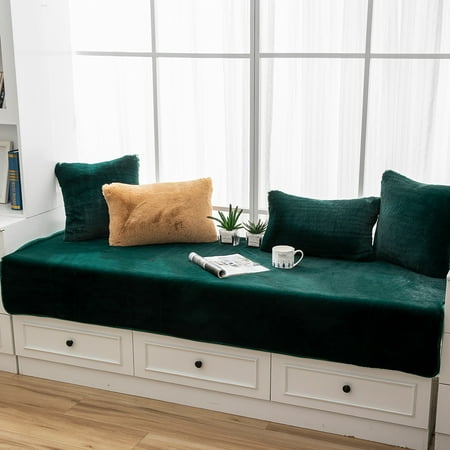 

Namzi Solid Color Plush Table Runner Faux Sheepskin Decorative Shaggy Dresser Scarf Not-Slip Desk Pad Luxury False Fur Dresser Tablecloth-blackish green 90x160cm(35.43x62.99inch)