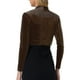 thumbnail image 3 of INSPIRE CHIC Chaqueta corta de terciopelo de manga larga abierta para mujer XL Marrón oscuro, 3 of 6