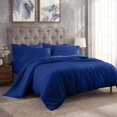 thumbnail image 2 of Superior 300 Thread Count Duvet Cover Set, Full/ Queen, Navy Blue, 2 of 6