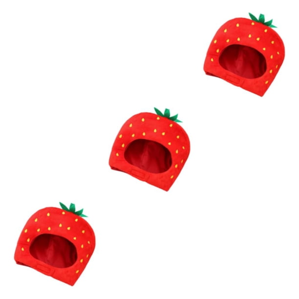 Injueey Soft Strawberry Hat Cosplay Headgear Photo Props for Holiday New Year Party Type1 NO1