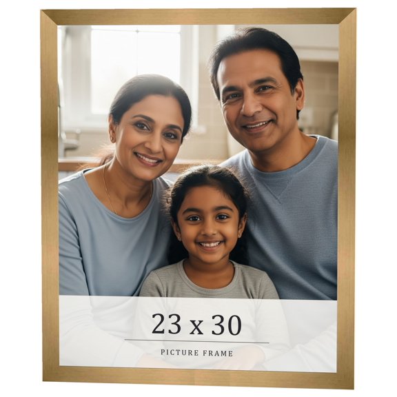 23x30 Frame Gold Bronze Solid Wood Picture Frame Width 0.75 Inches | Interior Frame Depth 0.5