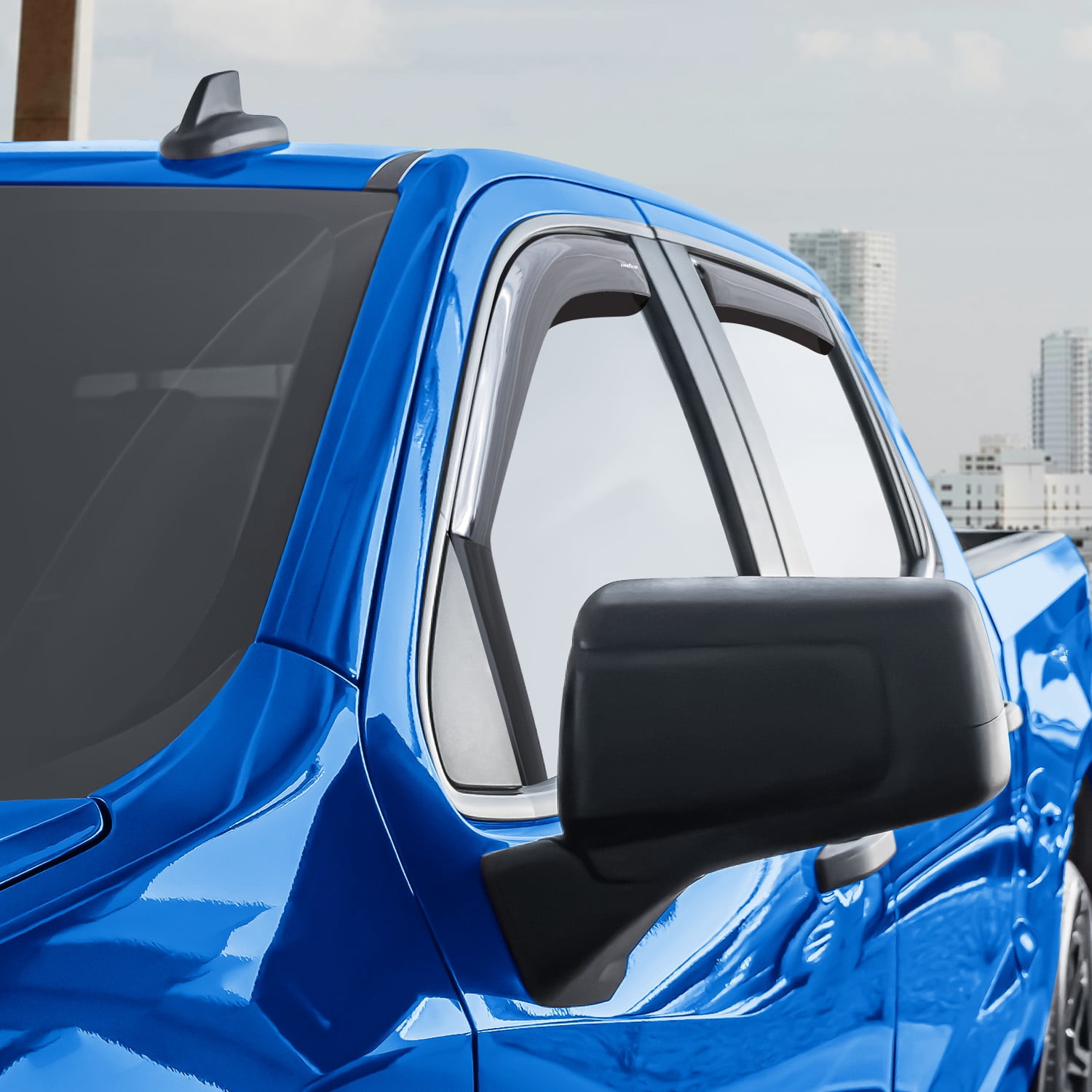 Goodyear Shatterproof in-Channel Window Deflectors for Chevrolet (Chevy) Silverado/GMC Sierra 1500 2019-2026 Crew Cab,Rain Guards,Window Visors,Vent Deflector, Truck Accessories,4pcs- GY003415LP