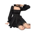 thumbnail image 4 of xiaxaixu Lolita Corset Robe, Tie-up Col Carré Puff Manches Dentelle une Seule Pièce, 4 of 7