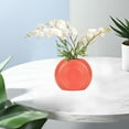 thumbnail image 5 of XYAIYT Large Plastic Flower Arrangement Vase for Home Decor Dry and Fresh Display Feng Shui Inspired with Elegant Design and Functional Broad Belly Shape Container for Indoor Plants Orange 6.0 in, 5 of 6