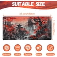 thumbnail image 2 of Desk Mat, Red Landscape Painting Desk Pad, Ink Painting Large Gaming Mouse Pad for Desk, 31.5"x11.8" Extended Big Computer Keyboard Mouse Pad with Non-Slip Base and Stitched Edge, 2 of 13