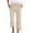 Beige, variant on Cotton Linen Capri Pants for Women Spring Summer Elastic Waist Wide Straight Leg Loose Casual Capris with Pockets