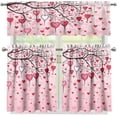 thumbnail image 4 of Kitchen Curtains Tiers and Valances Set of 3, Valentine''s Day Pink Love Heart Branch Rod Pocket Valance Short Window Decor Curtains for Kitchen Cafe Bathroom (54Wx18L&28Wx36L), 4 of 6