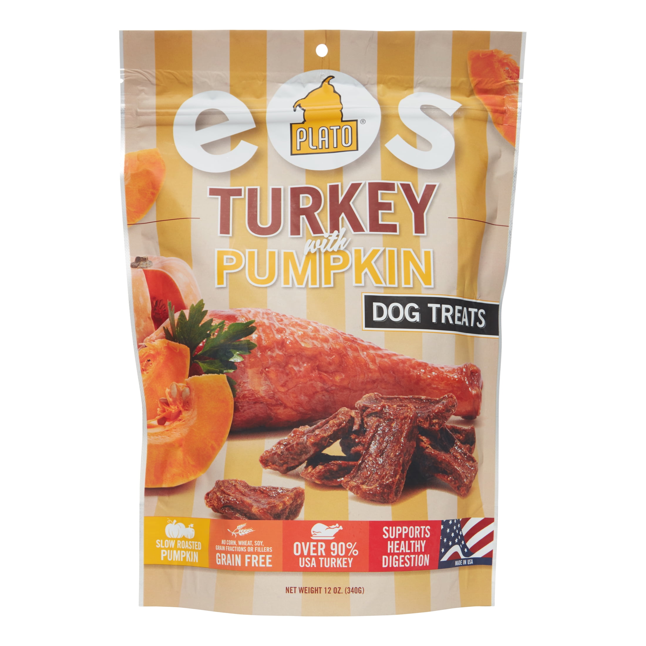 Plato Treats Healthy Digestion Grain-Free Turkey with Pumpkin Dog ...