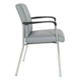 thumbnail image 3 of Pemberly Row Chaise d'Invité en Similicuir Gris Anthracite avec Cadre Chromé, 3 of 5