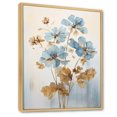thumbnail image 2 of Designart "Blooming Geraniums In Beige And Blue I" Geraniums Floater Framed Wall Art Living Room, 2 of 5
