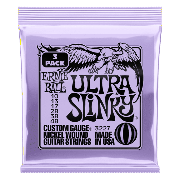 Ernie Ball Electric Guitar Nickel Plated Steel Wound Strings, 6.00 in