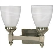 Nuvo Lighting 60467 - 2 Light (Twist and Lock Base) 13" Triumph Brushed Nickel Finish with Alabaster Glass Vanity Light Fixture (60-467)