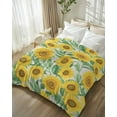 thumbnail image 3 of Flannel Fleece Throw Blanket Farm Watercolor Sunflowers Lightweight Soft Plush Blankets,Vintage Rural Yellow Floral Cozy Warm Throw Blanket for Couch Sofa Bed Car Office 40x50in, 3 of 9